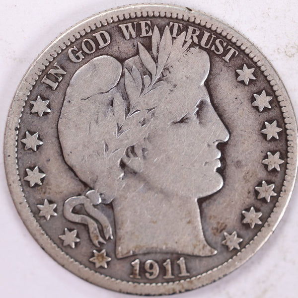 1911 Barber Half Dollar, Fine Circulated Coin, Store #H911.08