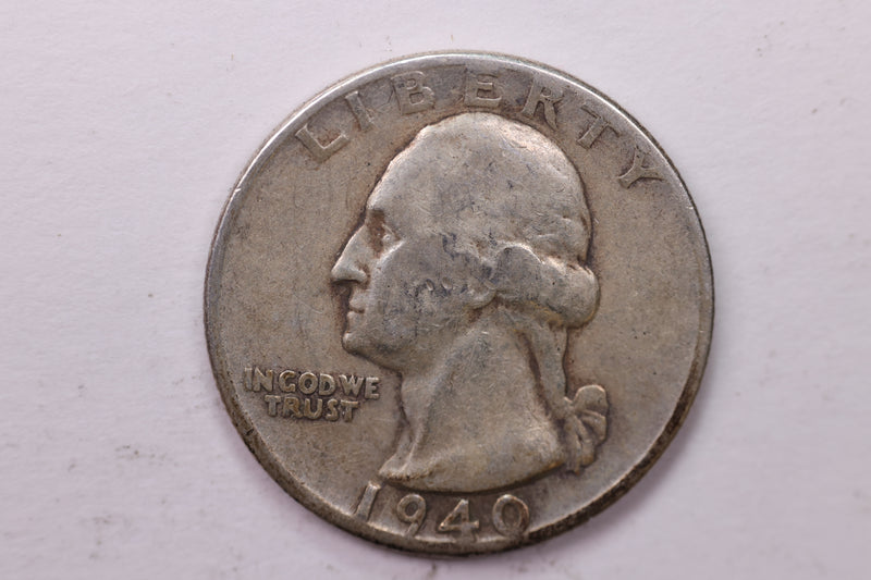 1940-D Washington Silver Quarter, Affordable Circulated Collectible Coin. Sale