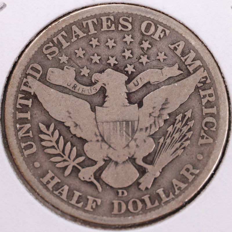 1911-D Barber Half Dollar, Very Good,Circulated Coin, Store