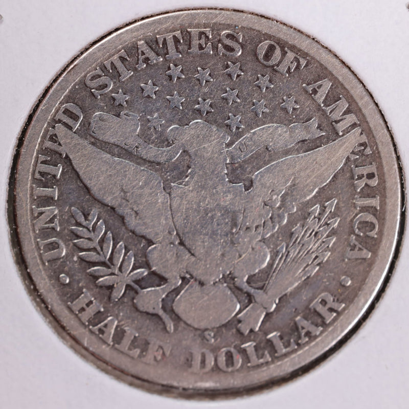 1911-S Barber Half Dollar, Good, Circulated Coin, Store