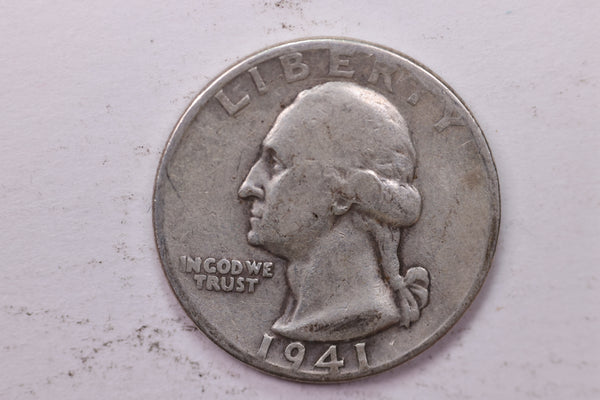 1941 Washington Silver Quarter, Affordable Circulated Collectible Coin. Sale #0353507