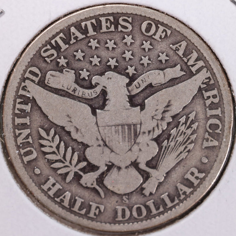 1911-S Barber Half Dollar, Good, Circulated Coin, Store