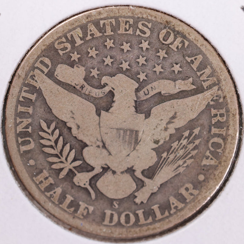 1911-S Barber Half Dollar, Good, Circulated Coin, Store