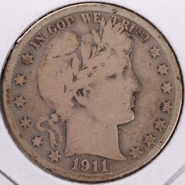 1911-S Barber Half Dollar, Good, Circulated Coin, Store #H911S08