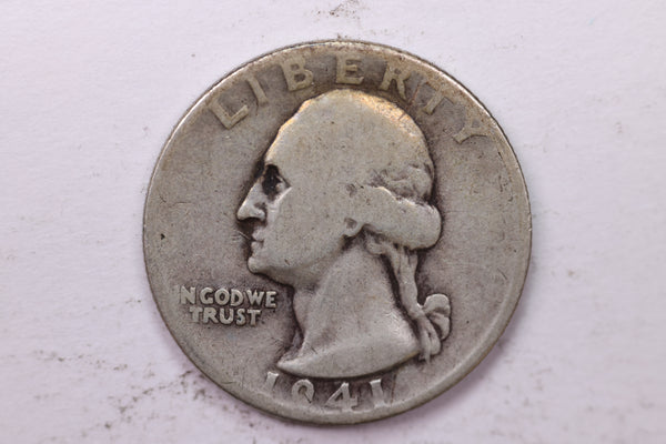 1941-D Washington Silver Quarter, Affordable Circulated Collectible Coin. Sale #0353509