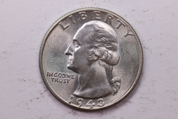 1943 Washington Silver Quarter, Affordable Uncirculated Collectible Coin. Sale #0353521