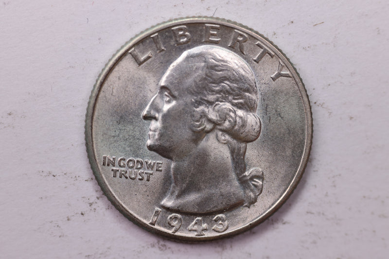 1943 Washington Silver Quarter, Affordable Uncirculated Collectible Coin. Sale