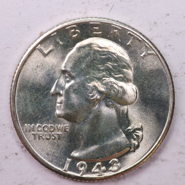 1943-D Washington Silver Quarter, Affordable Uncirculated Collectible Coin. Sale #0353522