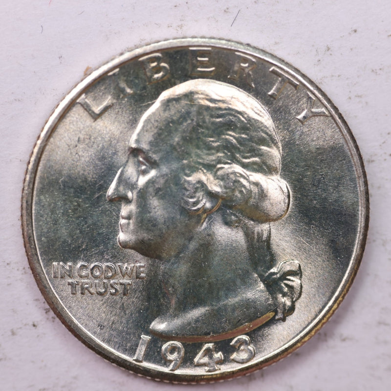 1943-D Washington Silver Quarter, Affordable Uncirculated Collectible Coin. Sale