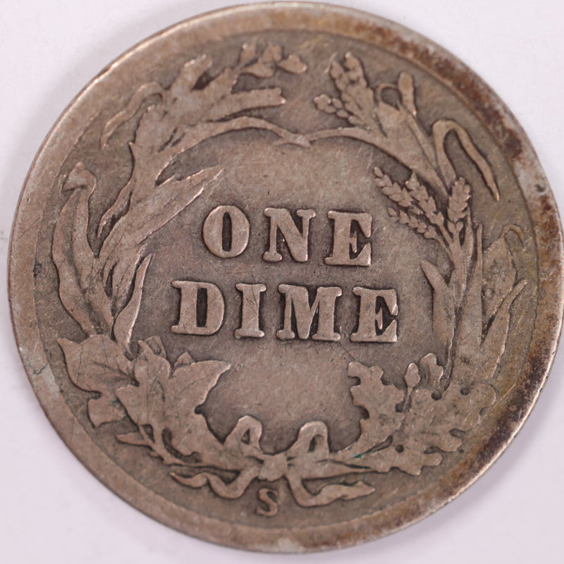 1913-S Barber Silver Dime., Very Good Circulated Coin., Store Sale