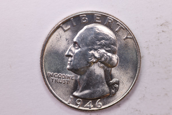 1946 Washington Silver Quarter, Affordable Uncirculated Collectible Coin. Sale #0353537