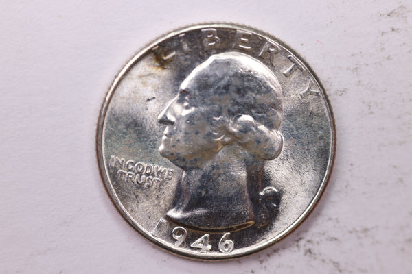 1946-D Washington Silver Quarter, Affordable Uncirculated Collectible Coin. Sale #0353539