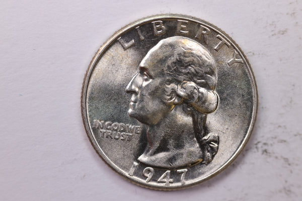 1947 Washington Silver Quarter, Affordable Uncirculated Collectible Coin. Sale #0353543