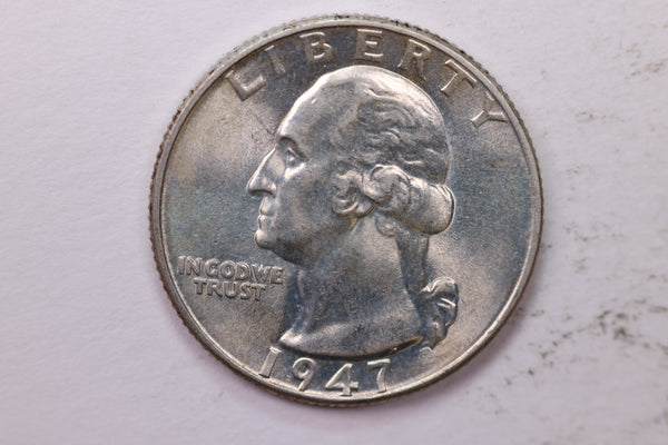 1947 Washington Silver Quarter, Affordable Uncirculated Collectible Coin. Sale #0353544