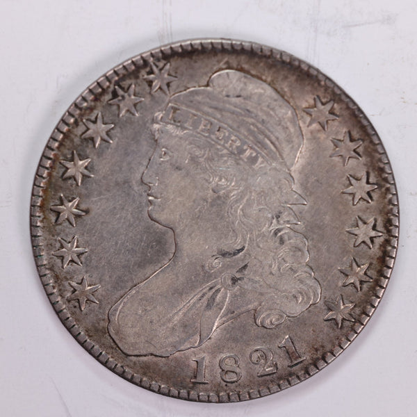 1821 Cap Bust Half Dollar., Extra Fine Circulated Coin., Store #1997