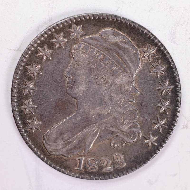 1823 Cap Bust Half Dollar., About Uncirculated+ Coin., Store