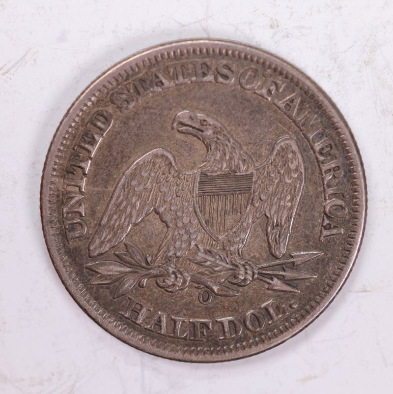 1858-O Seated Liberty Half Dollar., AU/Slider Circulated Coin., Store