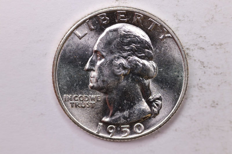 1950 Washington Silver Quarter, Affordable Uncirculated Collectible Coin. Sale