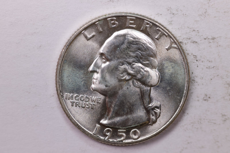 1950-D Washington Silver Quarter, Affordable Uncirculated Collectible Coin. Sale