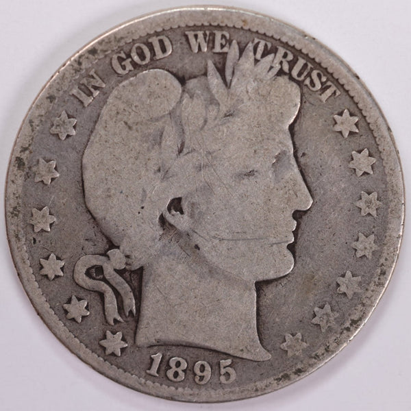 1895 Barber Half Dollar, Good Circulated Coin, Store #H895.03