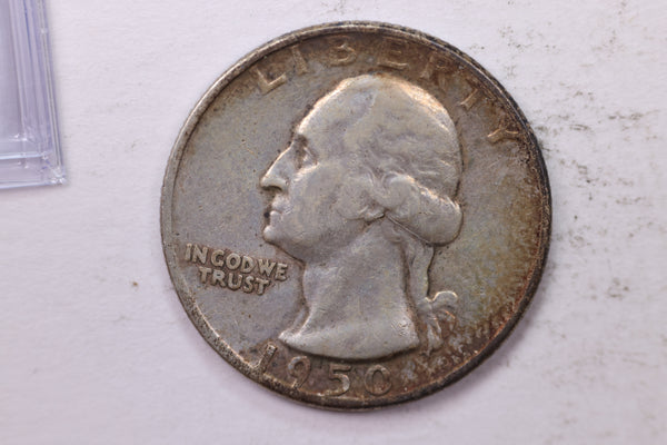 1950-D Washington Silver Quarter, Affordable Circulated Collectible Coin. Sale #0353563