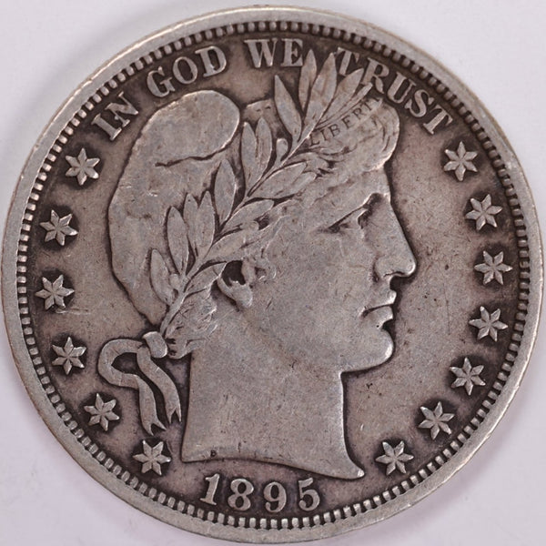 1895 Barber Half Dollar, Very Fine+ Circulated Coin, Store #H895.05