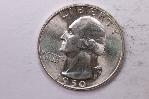 1950-S Washington Silver Quarter, Affordable Uncirculated Collectible Coin. Sale #0353564