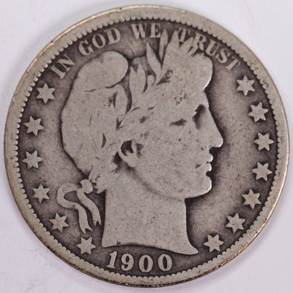 1900-O Barber Half Dollar, Very Good Circulated Coin, Store #H900O03