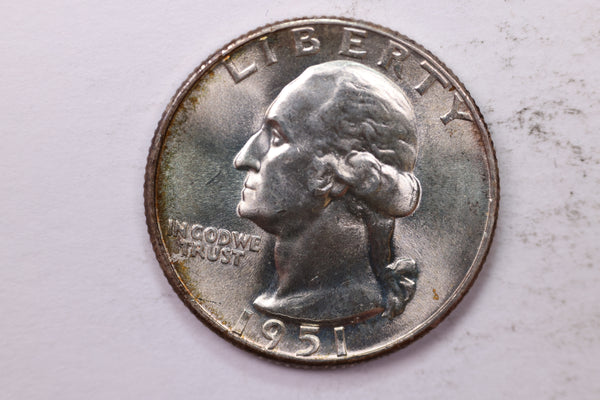 1951-D Washington Silver Quarter, Affordable Uncirculated Collectible Coin. Sale #0353568