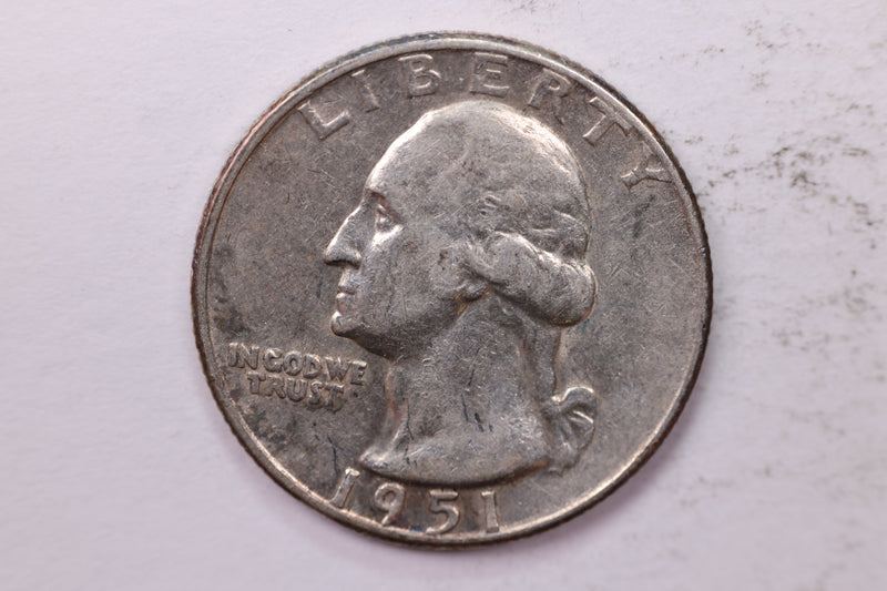 1951-D Washington Silver Quarter, Affordable Circulated Collectible Coin. Sale