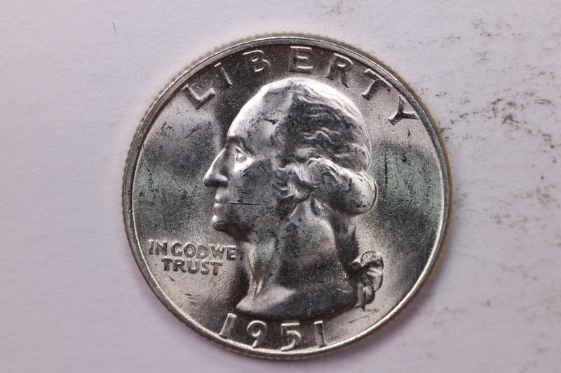 1951-D Washington Silver Quarter, Affordable Uncirculated Collectible Coin. Sale