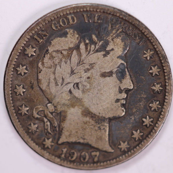 1907-O Barber Half Dollar, Fine+ Circulated Coin, Store #H907O08