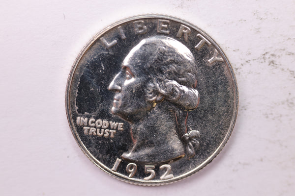 1952 Proof Washington Silver Quarter, Affordable Uncirculated Collectible Coin. Sale #0353572