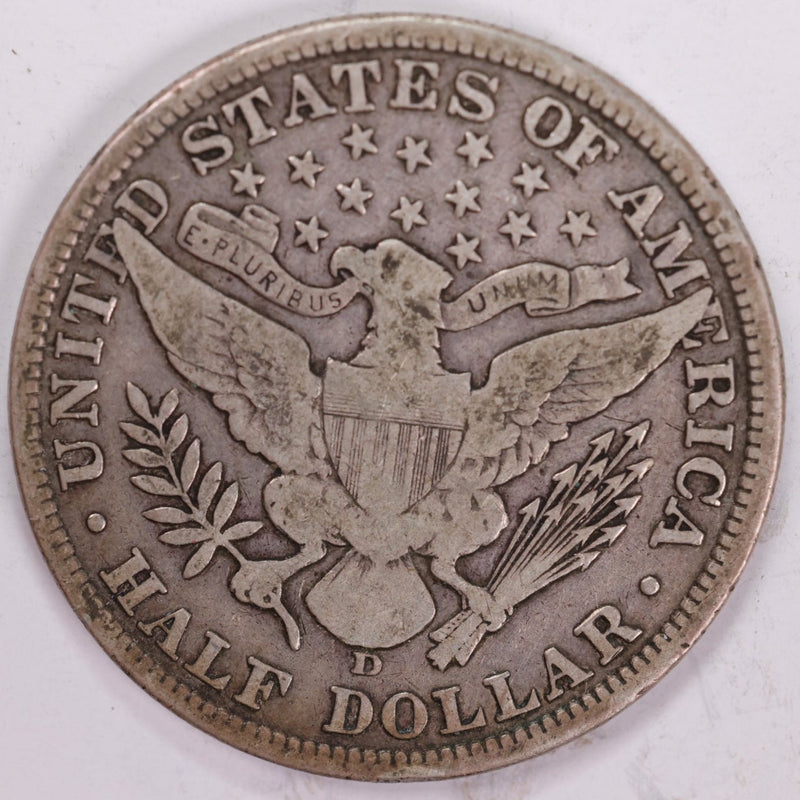 1907-D Barber Half Dollar, Fine Circulated Coin, Store