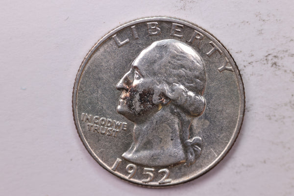 1952 Washington Silver Quarter, Affordable Uncirculated Collectible Coin. Sale #0353574