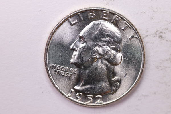 1952-D Washington Silver Quarter, Affordable Uncirculated Collectible Coin. Sale #0353575