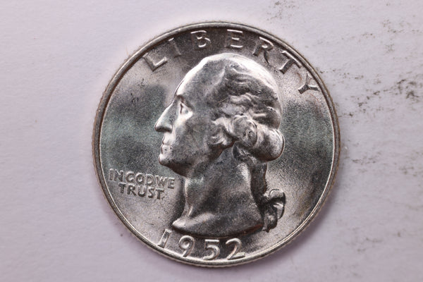 1952-S Washington Silver Quarter, Affordable Uncirculated Collectible Coin. Sale #0353578