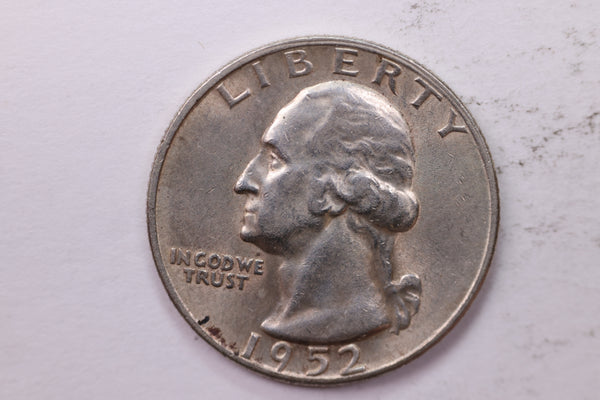 1952-S Washington Silver Quarter, Affordable Uncirculated Collectible Coin. Sale #0353579