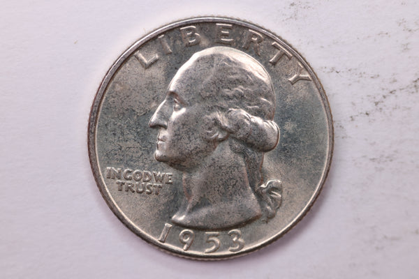 1953 Washington Silver Quarter, Affordable Uncirculated Collectible Coin. Sale #0353579