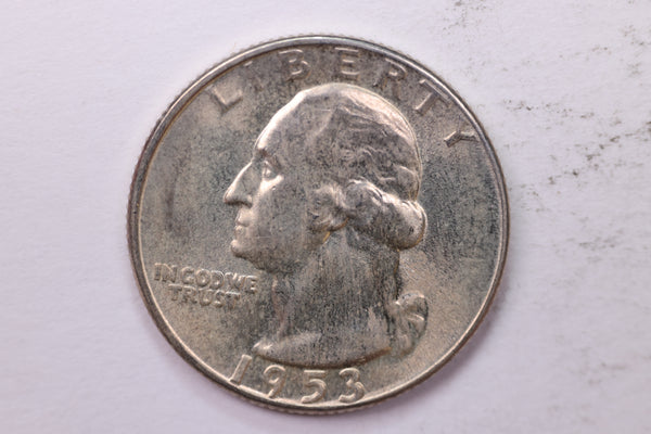 1953 Washington Silver Quarter, Affordable Uncirculated Collectible Coin. Sale #0353580