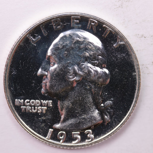 1953 Proof Washington Silver Quarter, Affordable Uncirculated Collectible Coin. Sale #0353582