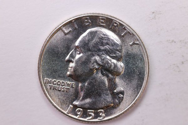 1953 Washington Silver Quarter, Affordable Uncirculated Collectible Coin. Sale #0353583