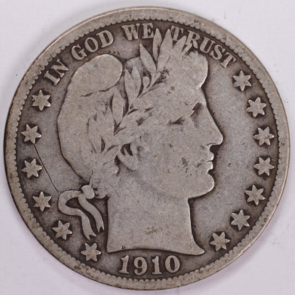 1910-S Barber Half Dollar, Very Good Circulated Coin, Store #H910S06