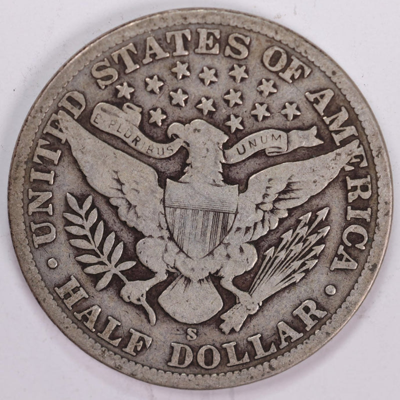 1910-S Barber Half Dollar, Very Good Circulated Coin, Store