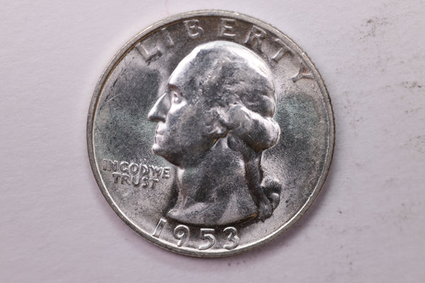 1953-S Washington Silver Quarter, Affordable Uncirculated Collectible Coin. Sale #0353587