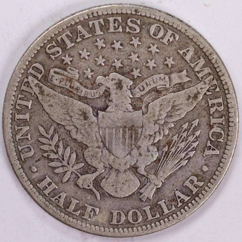 1911 Barber Half Dollar, Very Good+ Circulated Coin, Store