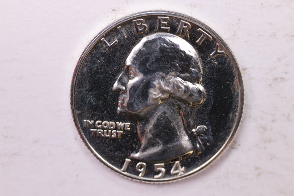 1954 Proof Washington Silver Quarter, Affordable Uncirculated Collectible Coin. Sale #0353589