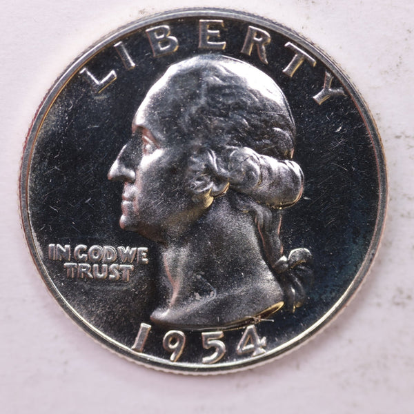 1954 Proof Washington Silver Quarter, Affordable Uncirculated Collectible Coin. Sale #0353590