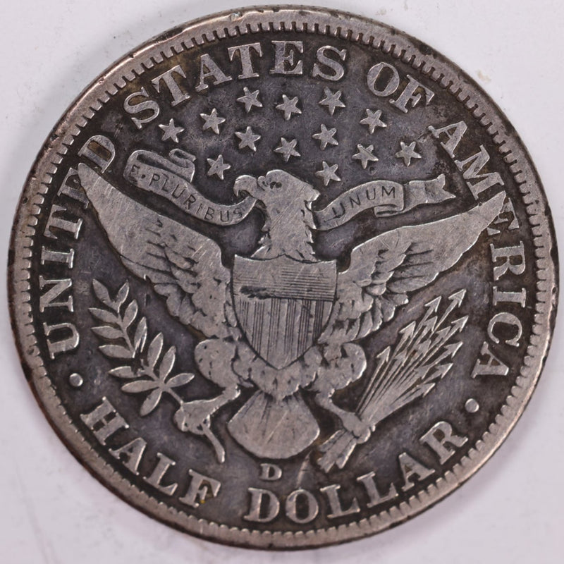 1911-D Barber Half Dollar, Fine+ (details) Circulated Coin, Store