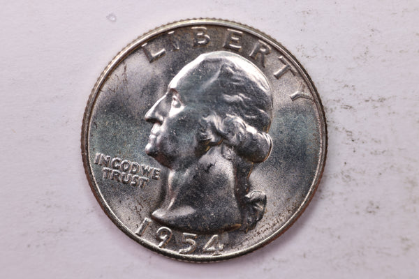 1954-S Washington Silver Quarter, Affordable Uncirculated Collectible Coin. Sale #0353596